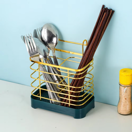 Golden Hanging Utensils Holder