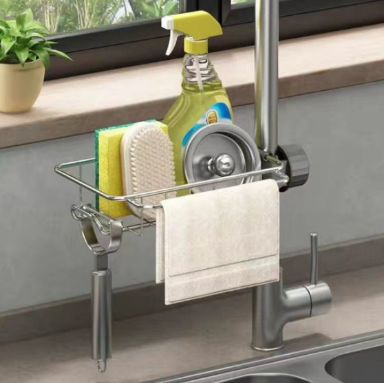 2Pcs Stainless Steel Kitchen Sink Organizer