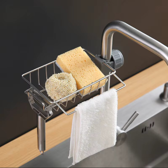 2Pcs Stainless Steel Kitchen Sink Organizer