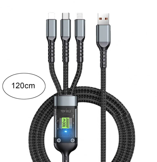 100W 3 In 1 Fast Charging Cable