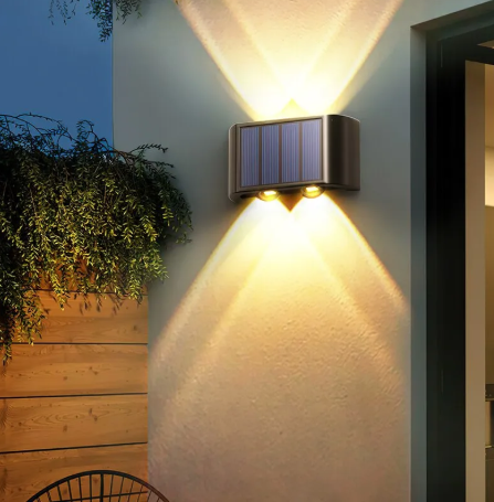 6 Led 2 Pcs Solar Wall Lamp - Up And Down