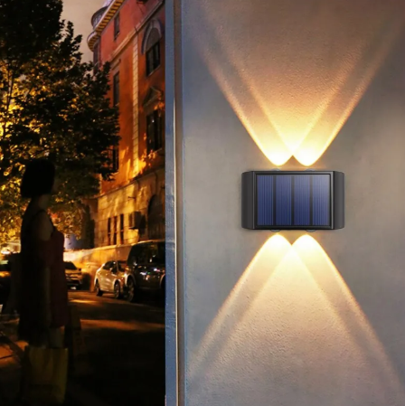 6 Led 2 Pcs Solar Wall Lamp - Up And Down