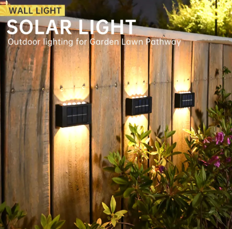 6 Led 2 Pcs Solar Wall Lamp - Up And Down
