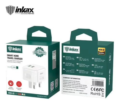 Inkax Smart Home Travel Charger 2.4A Type – C