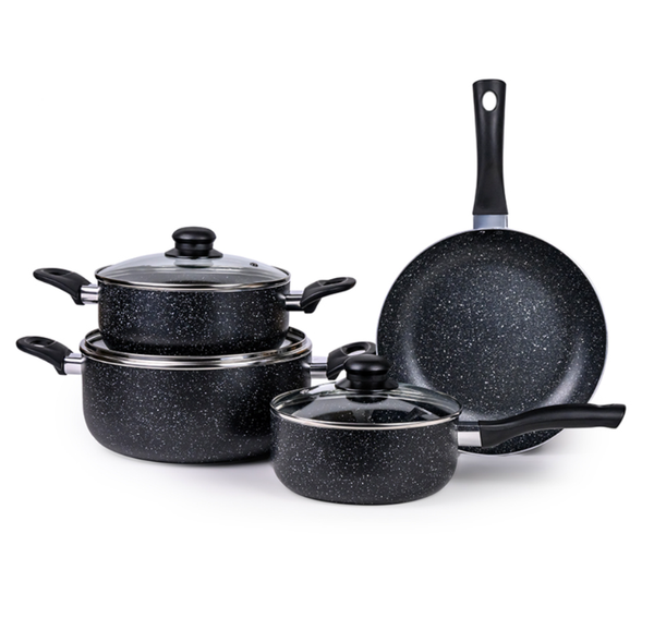 Mitshu 7pcs Marble Non-Stick Cookware Set