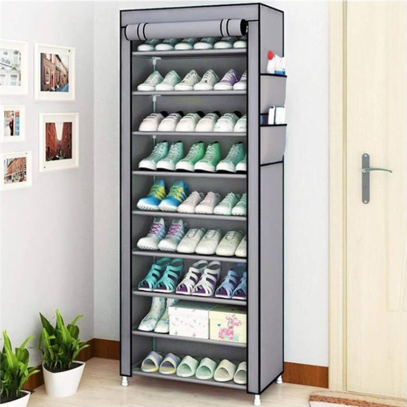 10 Layer Covered Shoe Rack