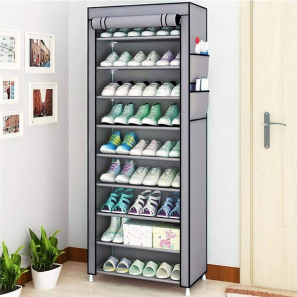 10 Layer Covered Shoe Rack