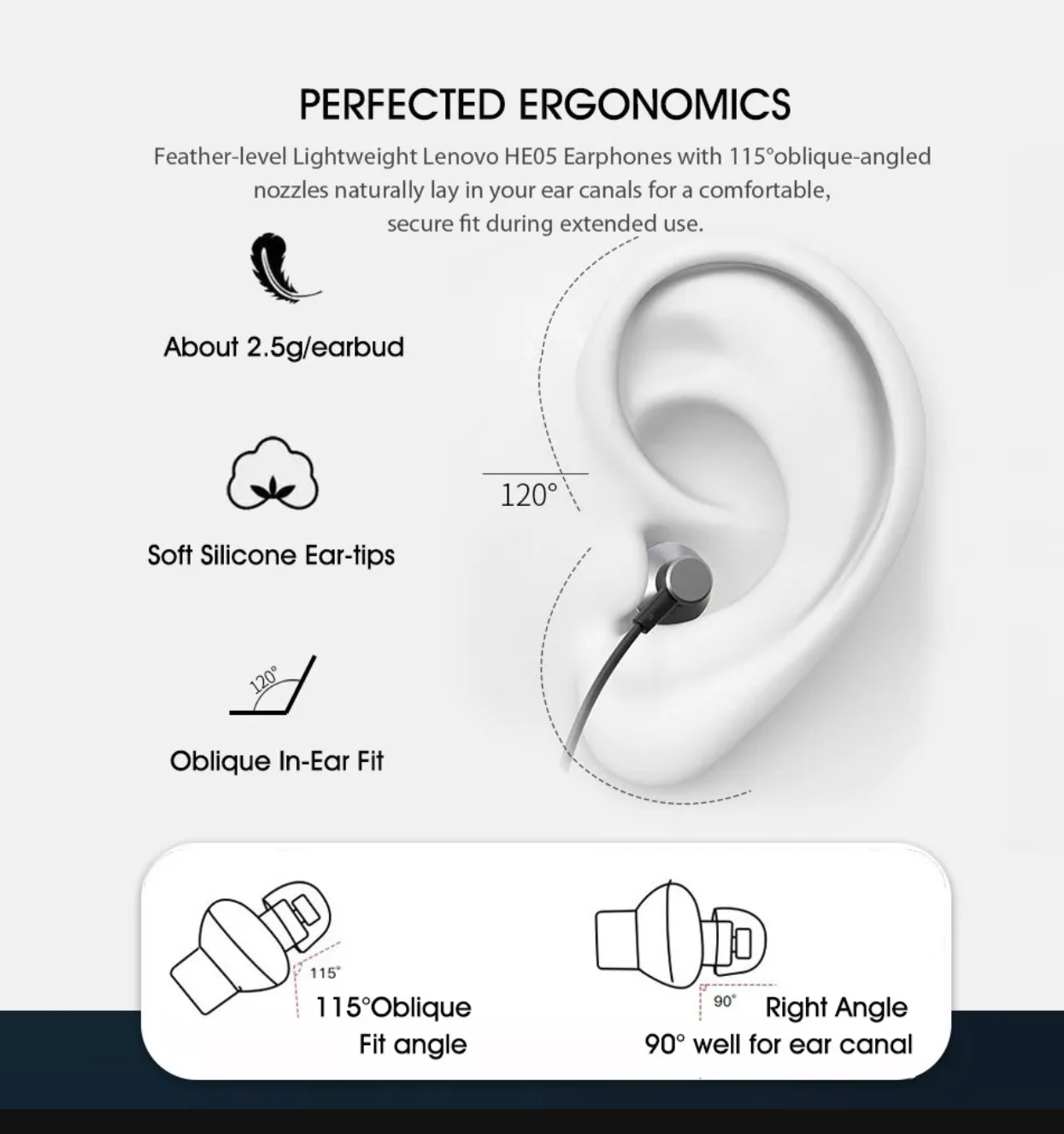 Lenovo HE05 Neckband Bluetooth Headphones