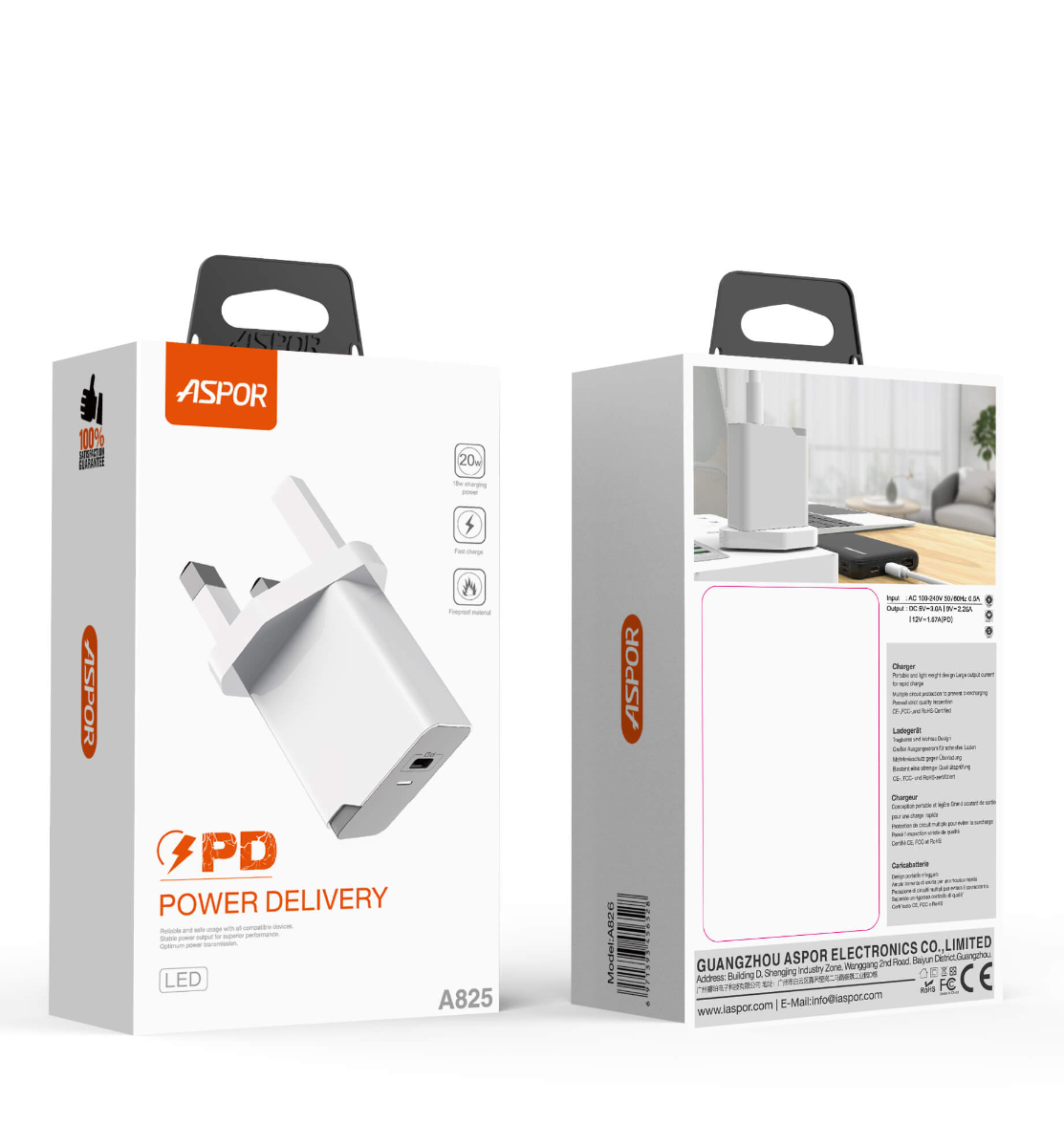 Aspor A825 20W Type-c 3pin Charger